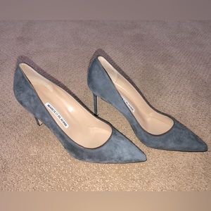 Manolo Blahnik High Heels (90) - Grey Suede Sz 39
